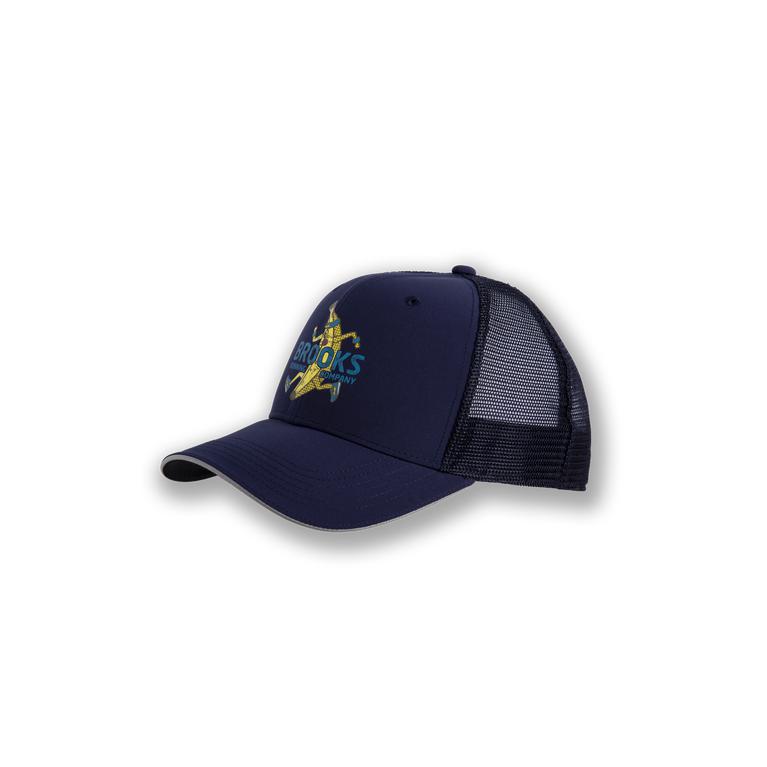 Brooks DISCOVERY TRUCKER Running Hat Womens Canada - Navy/Banana (VLE506871)